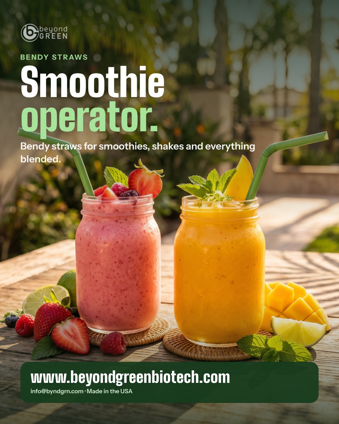 Bendy straws in smoothies